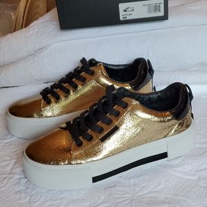 Kendall + Kylie Tyler Gold Platform Sneakers